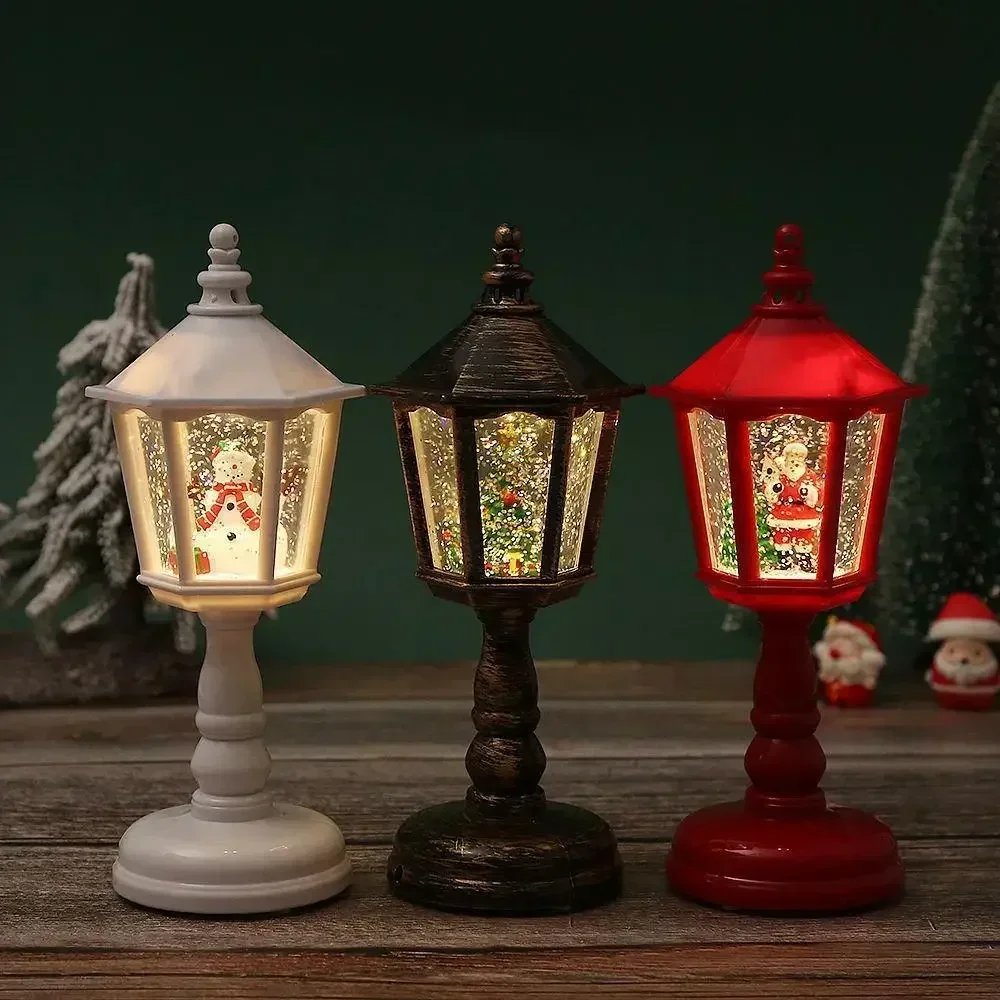 Luci antivento con lanterna di Babbo Natale, decorazione di buon Natale, ornamento per la casa, Capodanno, 2024, Natale, 2025 1