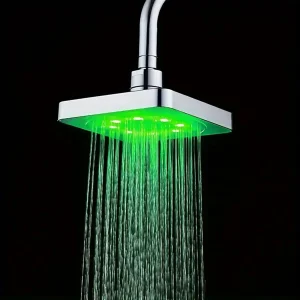 Soffione doccia a pioggia da 1 pezzo: controllo della temperatura, risparmio idrico ad alta pressione, doccia a 7 colori per lussuoso bagno SPA. 1