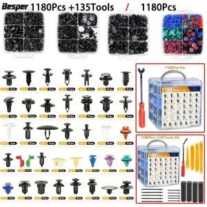 Clip di fissaggio per auto, clip di fissaggio per paraurti automatico Set di clip per rivestimento parafango per pannello porta con rivetti a spinta per riparazione SUV per camion auto 1