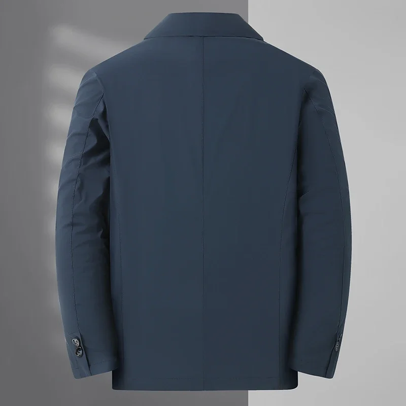 Giacca da uomo Four Seasons Fashion Business Giacca da uomo da lavoro per matrimonio dimagrante casual in stile britannico di mezza età e anziani 3