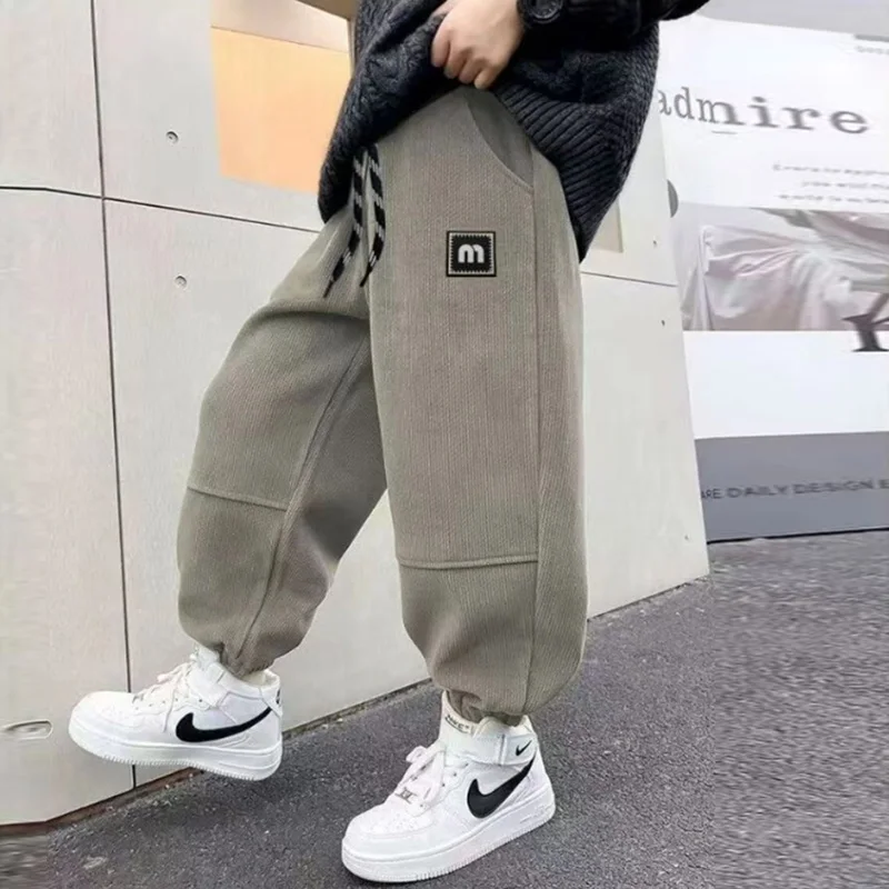 Ragazzi Pantaloni da neve in lana d'agnello Adolescente Inverno Addensare Pantaloni sportivi Bambini Pantaloni imbottiti caldi Bambini più Abbigliamento in velluto 3-12 anni 6