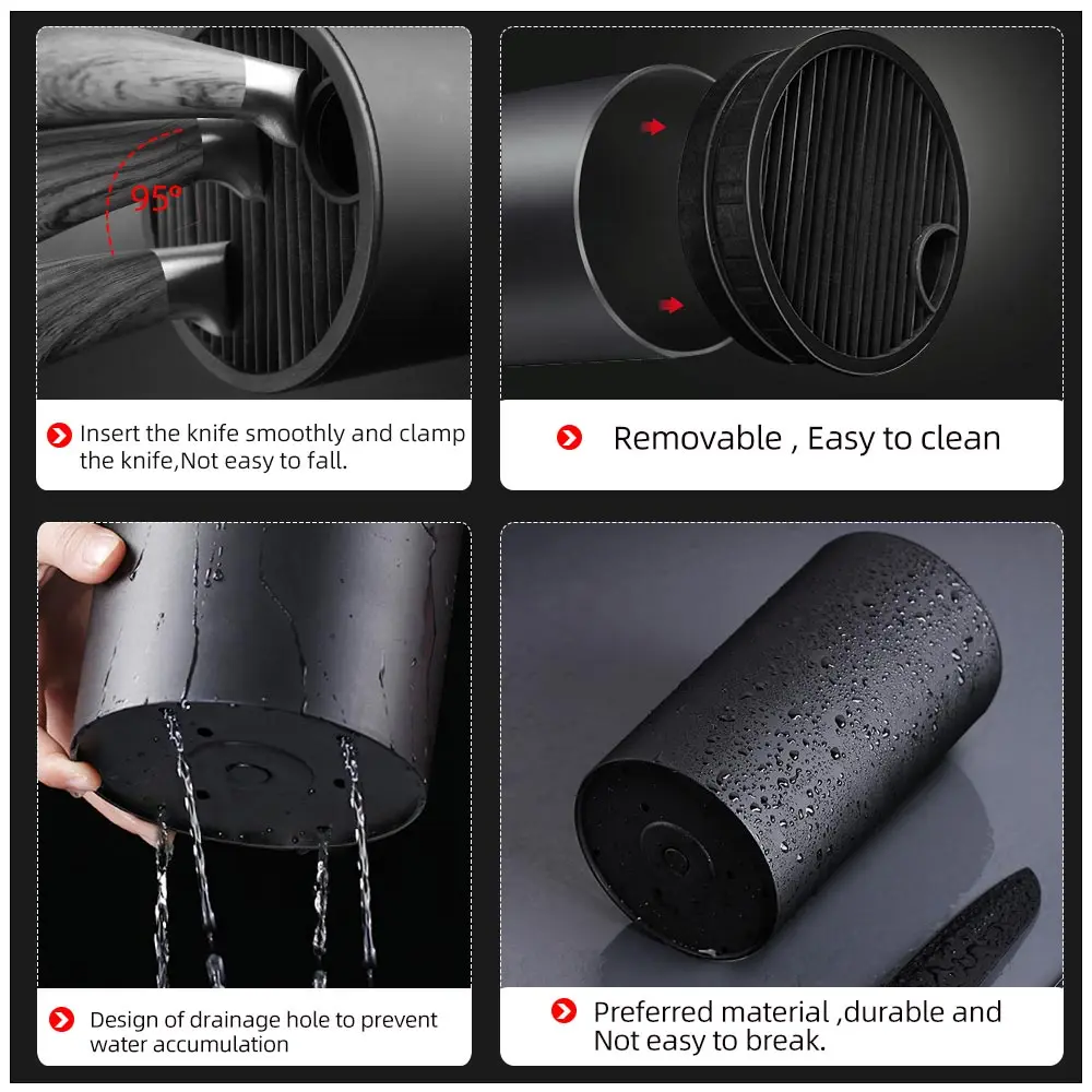 Supporto per coltelli supporto per coltelli supporti in plastica multifunzione per utensili per posate blocco inserito serbatoio di stoccaggio accessori da cucina 5