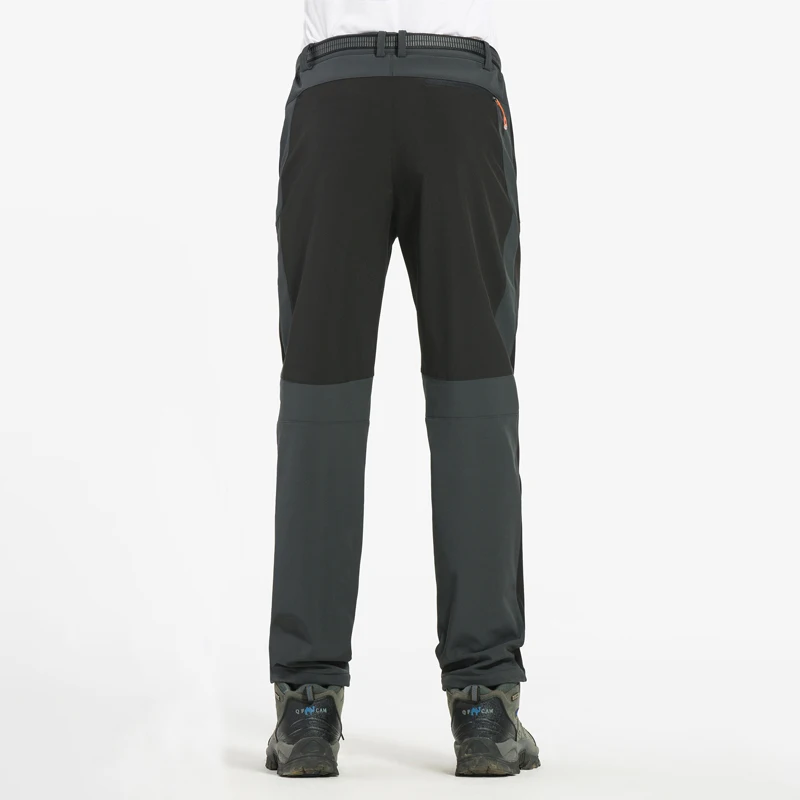 LNGXO Pantaloni da trekking in pile spesso caldo da uomo Pantaloni da pioggia invernali impermeabili antivento per esterni Soft Shell Trekking Pantaloni da sci da campeggio 4