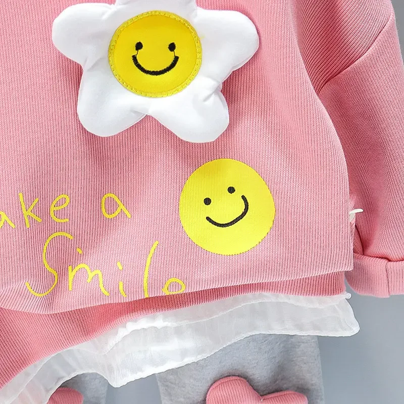 New Spring Toddler abbigliamento tuta in cotone bambini ragazze Cartoon t-shirt pantaloni sportivi 2 pz/set abbigliamento per bambini tute per bambini 6