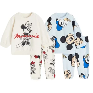 Completi a maniche lunghe con stampa completa Felpe + pantaloni da cartone animato per bambini nuovi Set da due pezzi Abiti larghi casual Costume da bambino primavera autunno 1