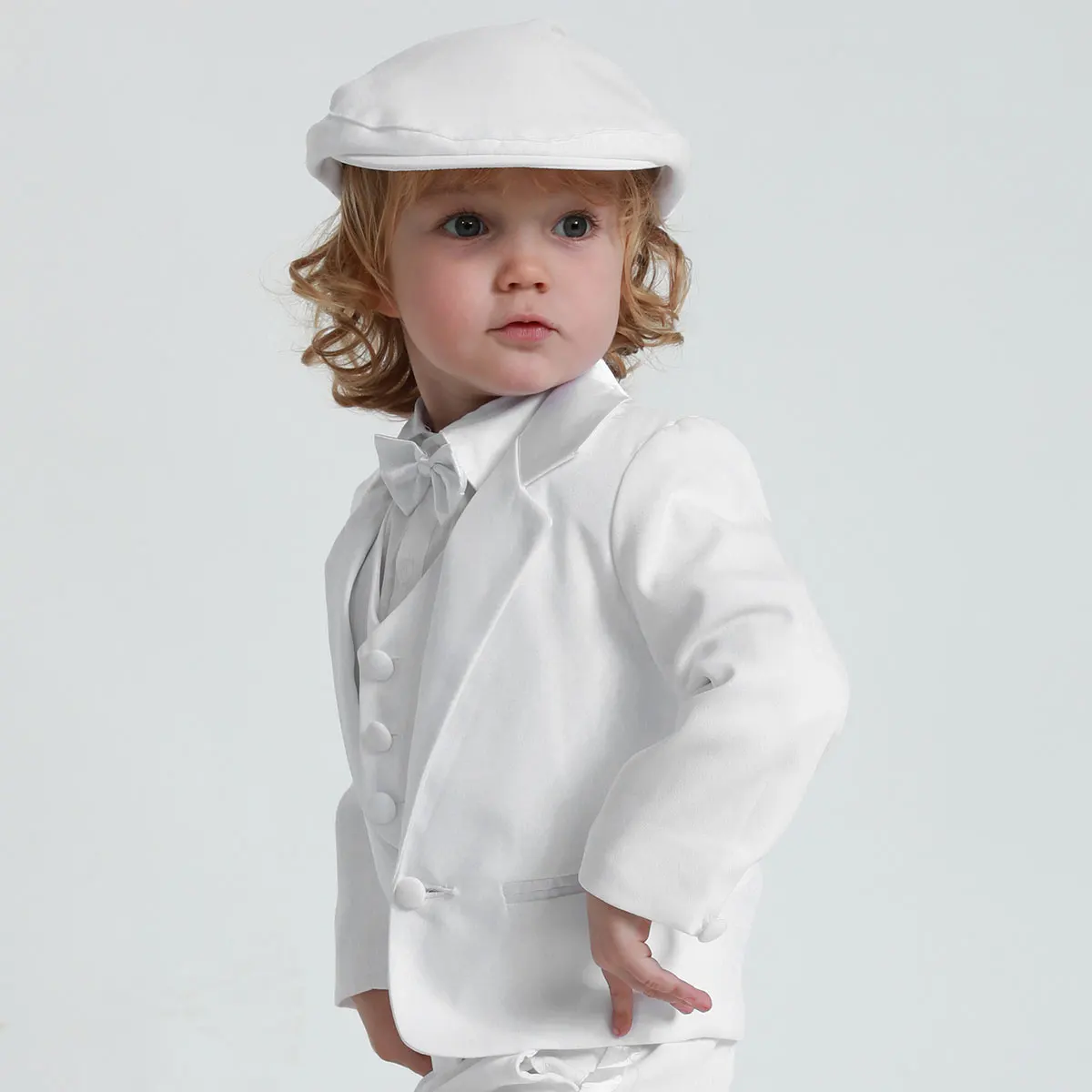 Baby Boys battesimo Blazer neonato battesimo bianco gentiluomo bambini abito formale giacca cerimonia del partito fotografia smoking 1 pz 3