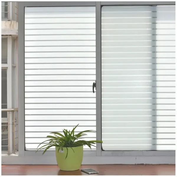 Pellicola per finestre smerigliata da 2/3/5 metri per finestra Privacy Adesivo in vetro adesivo con colla Strisce larghe bianche Bagno Camera da letto 2