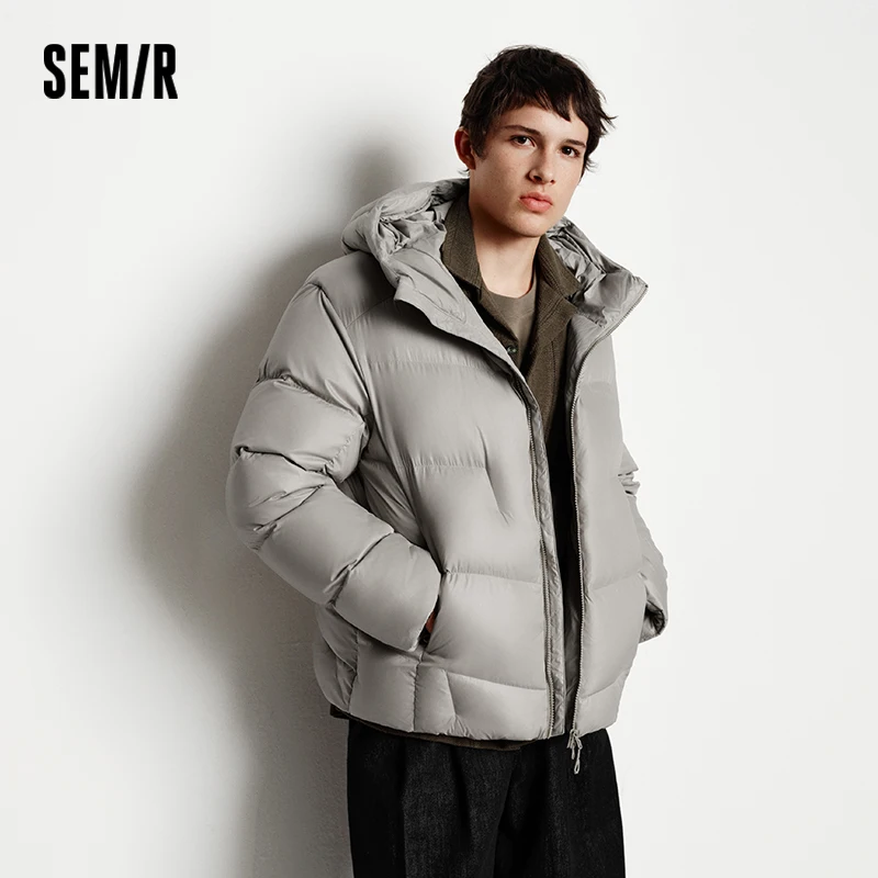 Semir Piumino da uomo Allentato con cappuccio Puffer Capispalla a tre resistenti Generazione del calore Antistatico 2025 Nuovo abbigliamento invernale Abbigliamento da uomo 3