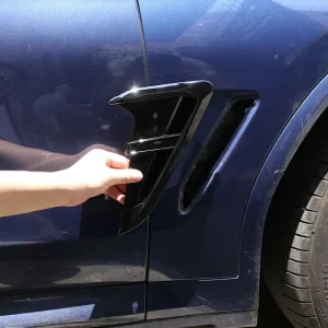 Per BMW X3 G01 X4 G02 2018-2021 ABS Auto In Fibra di Carbonio Parafango Anteriore Lato Shark Gill Lato Uscita Aria Copertura Trim Accessori Auto 1
