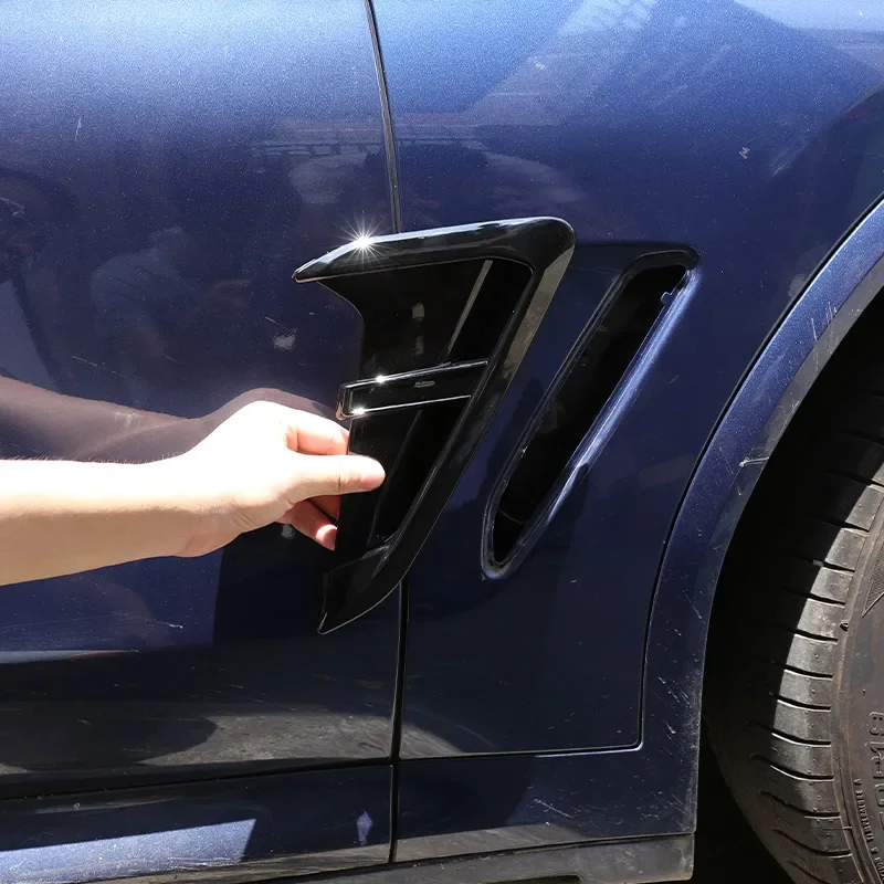 Per BMW X3 G01 X4 G02 2018-2021 ABS Auto In Fibra di Carbonio Parafango Anteriore Lato Shark Gill Lato Uscita Aria Copertura Trim Accessori Auto 1