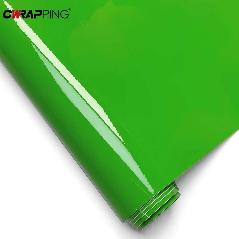 Adesivo per auto Vinile per moto Pellicola in carbonio impermeabile in PVC con rilascio d'aria per pellicole per carrozzeria Accessori auto per tuning verde mela 3