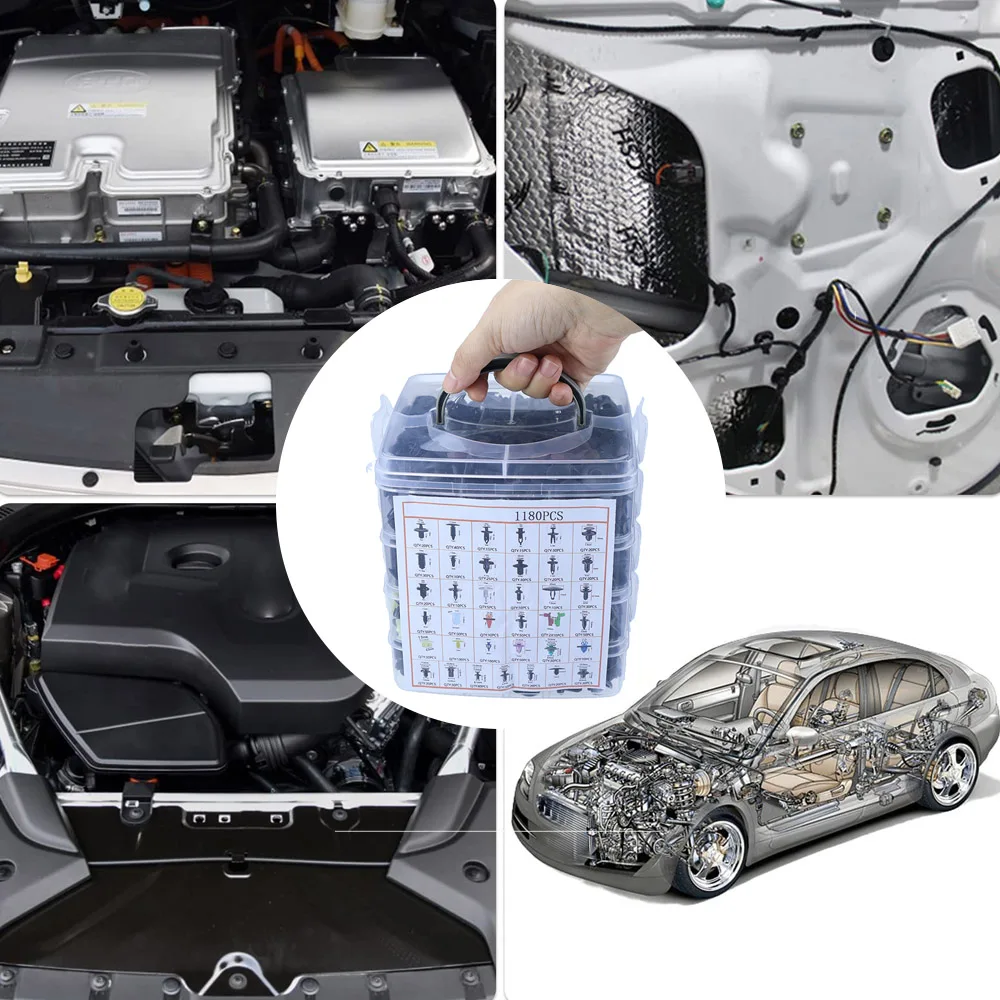 Assortimento di clip di fissaggio per auto e elementi di fissaggio automatici - Rivetti per parafango paraurti con 10 fascette per rimozione elementi di fissaggio per Toyota Honda 6