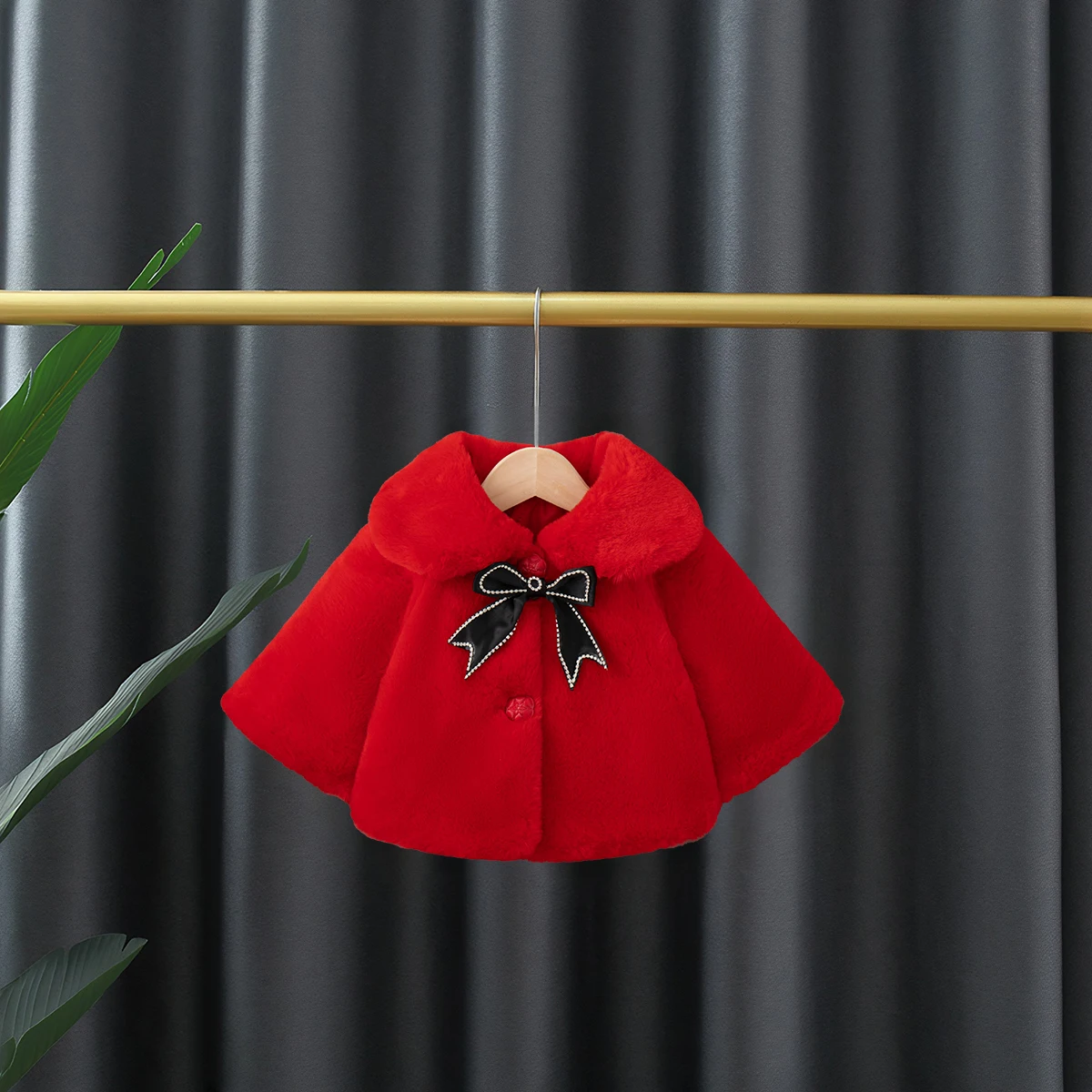 Nuova giacca invernale per bambina con fiocco nero, abbigliamento per bambini spesso e caldo stile principessa per bambini dai 9 mesi ai 3 anni 6