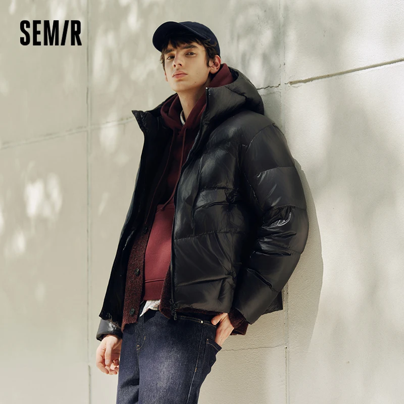Semir Piumino da uomo Allentato con cappuccio Puffer Capispalla a tre resistenti Generazione del calore Antistatico 2025 Nuovo abbigliamento invernale Abbigliamento da uomo 2