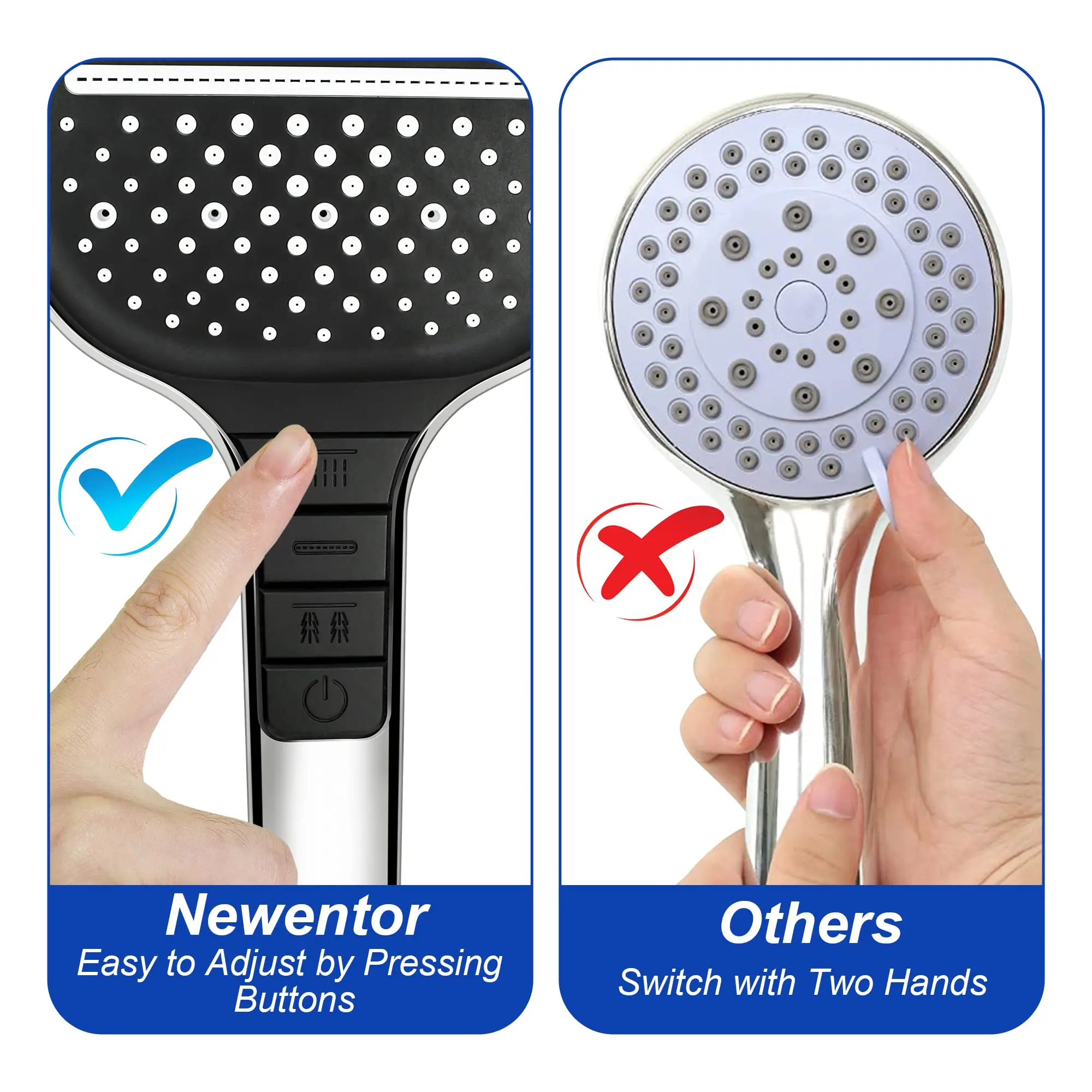 Soffione doccia grande 7 modalità Soffione doccia regolabile Bagno Miscelatore doccia ad alta pressione a risparmio idrico Ugelli Accessori per il bagno 2