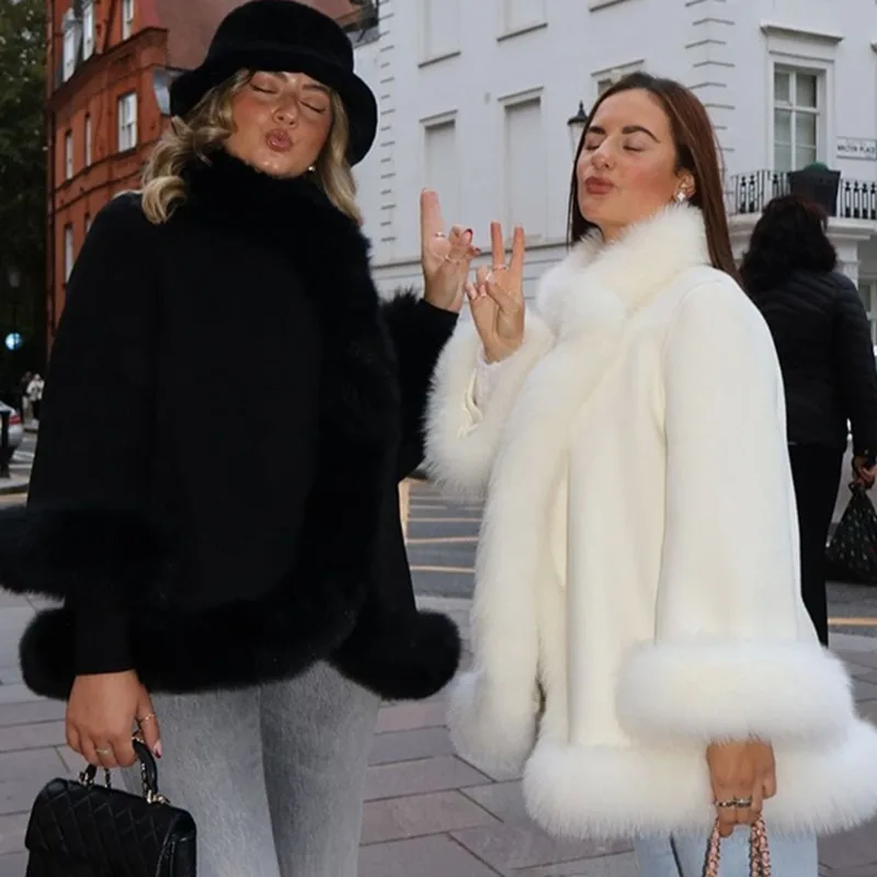 Tuularose Elegante Pelliccia Cappotti di Lana Donna Solido Colletto rovesciato Maniche Lunghe Giacca in Peluche Autunno Inverno Addensare Capispalla Caldi Lady 4