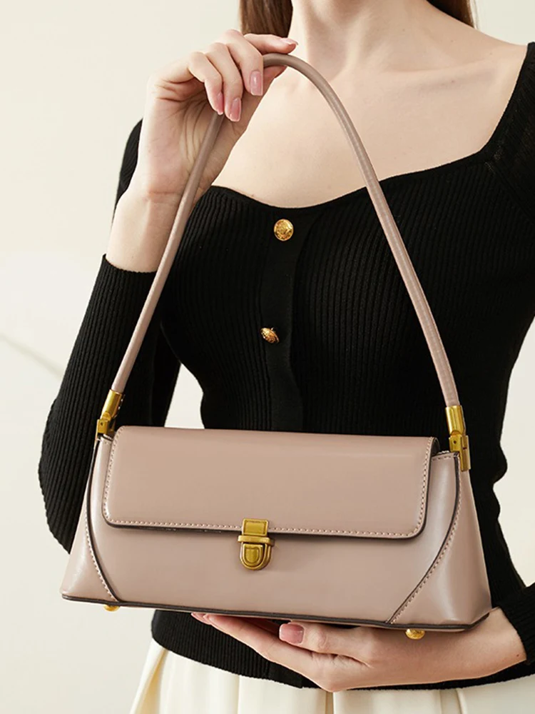 Zency borse firmate di fascia alta moda donna borsa a tracolla in pelle borse stile francese borsa ascellare da donna chiusura con cerniera per appuntamenti 3