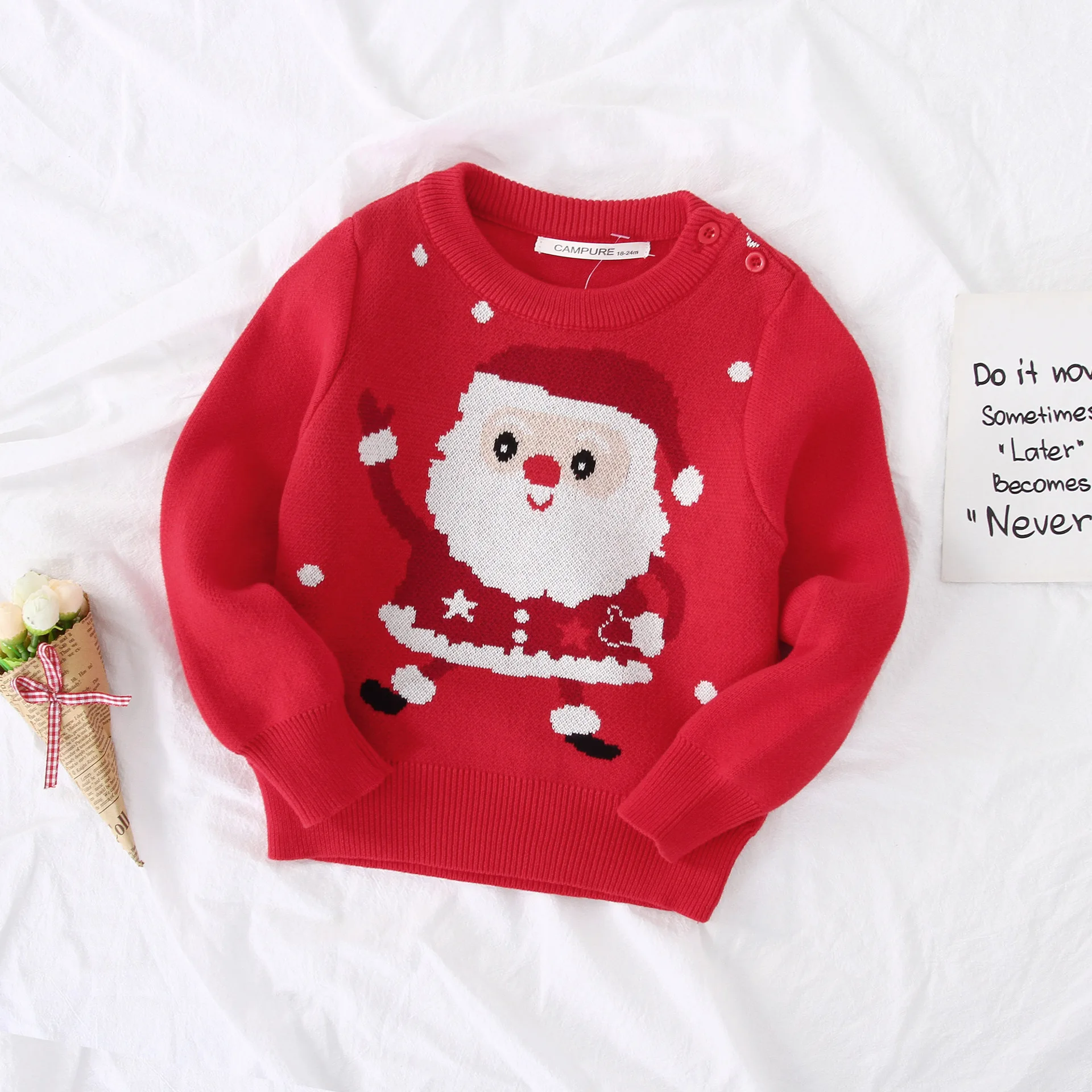 Maglioni di Natale Bambini Autunno Inverno Pullover caldo Bambino Cartoon Maglioni lavorati a maglia Abbigliamento per bambini 2-6 anni Maglioni di Natale per ragazza ragazzo 5