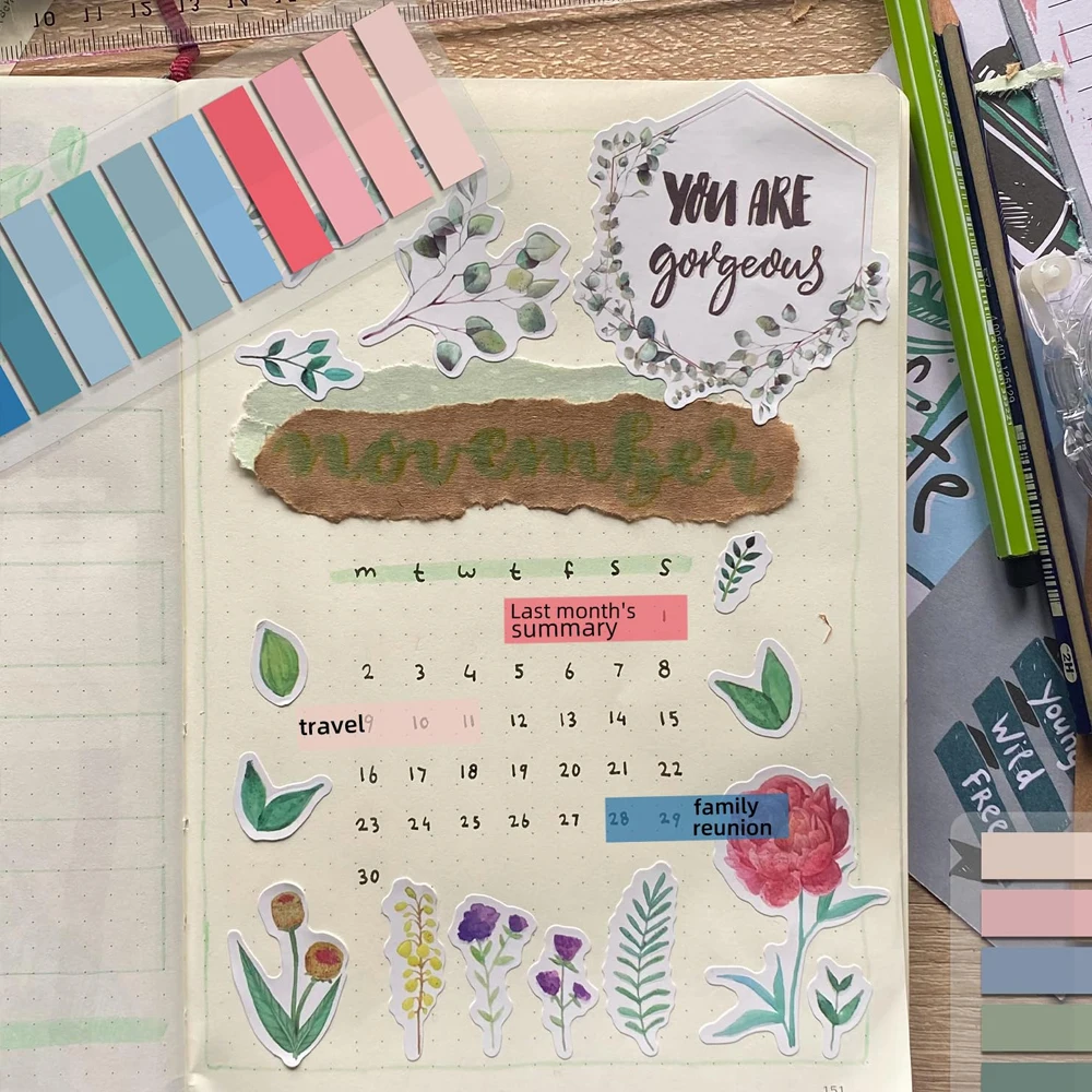 200-14400 Lenzuola Indice Trasparente Taccuini Memo Creativi Note Appiccicose Libro Schede Ufficio Scuola di Cancelleria Adesivi Autoadesivi 4