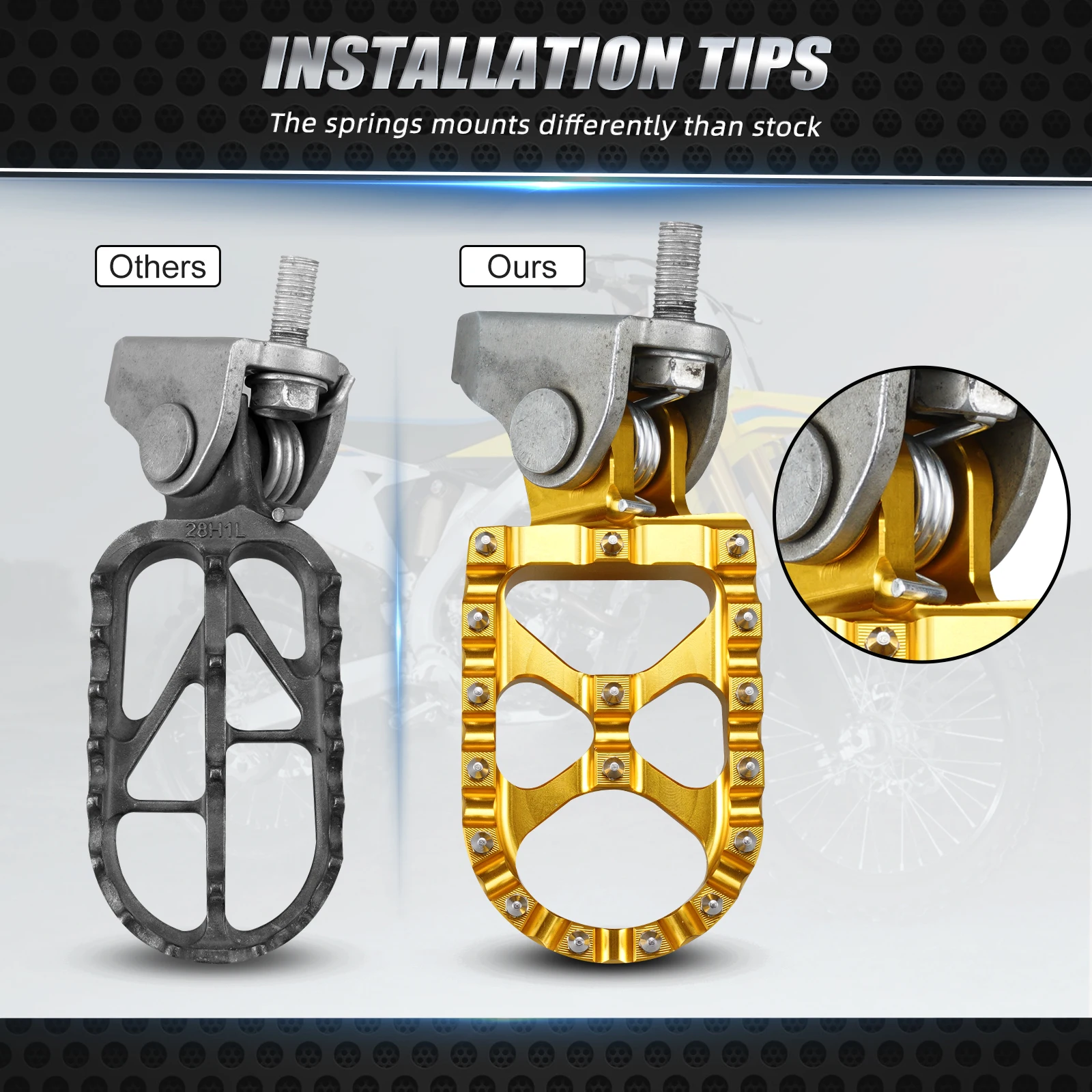 NICECNC Per Suzuki RMZ250 RMZ450 2010-2024 RMX450Z 2010-2019 RMZ 250 450 450Z Moto 57mm di Larghezza Ingrandito Pedane poggiapiedi 3