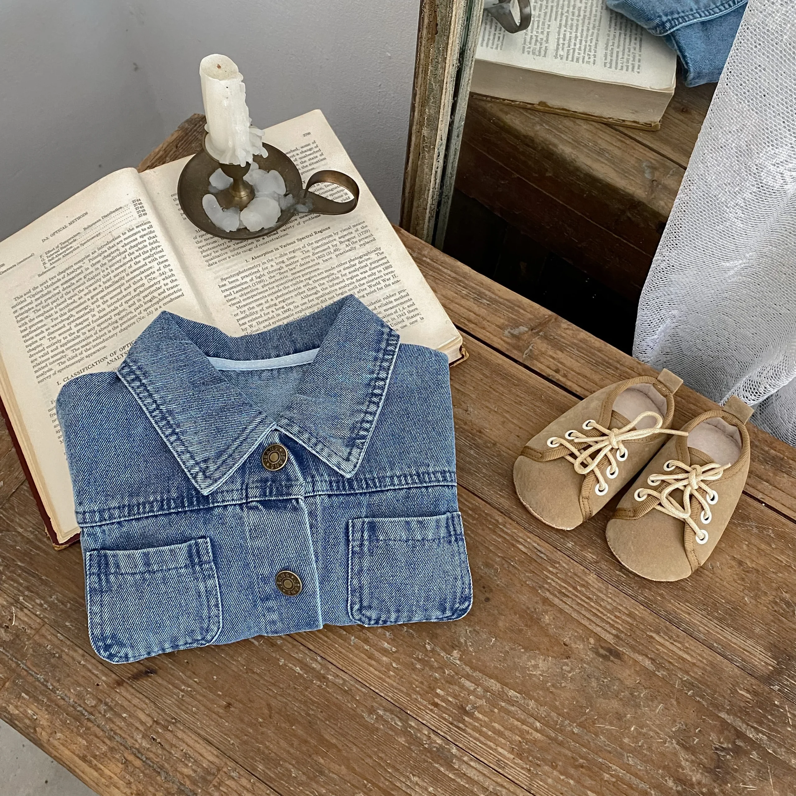 Nuovi vestiti autunnali per neonati di età compresa tra 0 e 3 anni, giacca a maniche lunghe in denim con doppia tasca 6