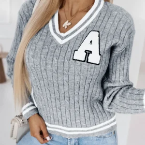 Miyouj Cappotti con scollo a V Maglione lavorato a maglia allentato da donna Autunno Inverno Casual femminile a maniche lunghe Moda maglione monopetto Top 1