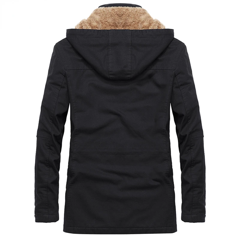 Cappotto Cargo militare giacca da uomo spessa e calda Parka invernale giacca imbottita in cotone Casual da uomo felpe con cappuccio in pelliccia multitasche da uomo Parka 2