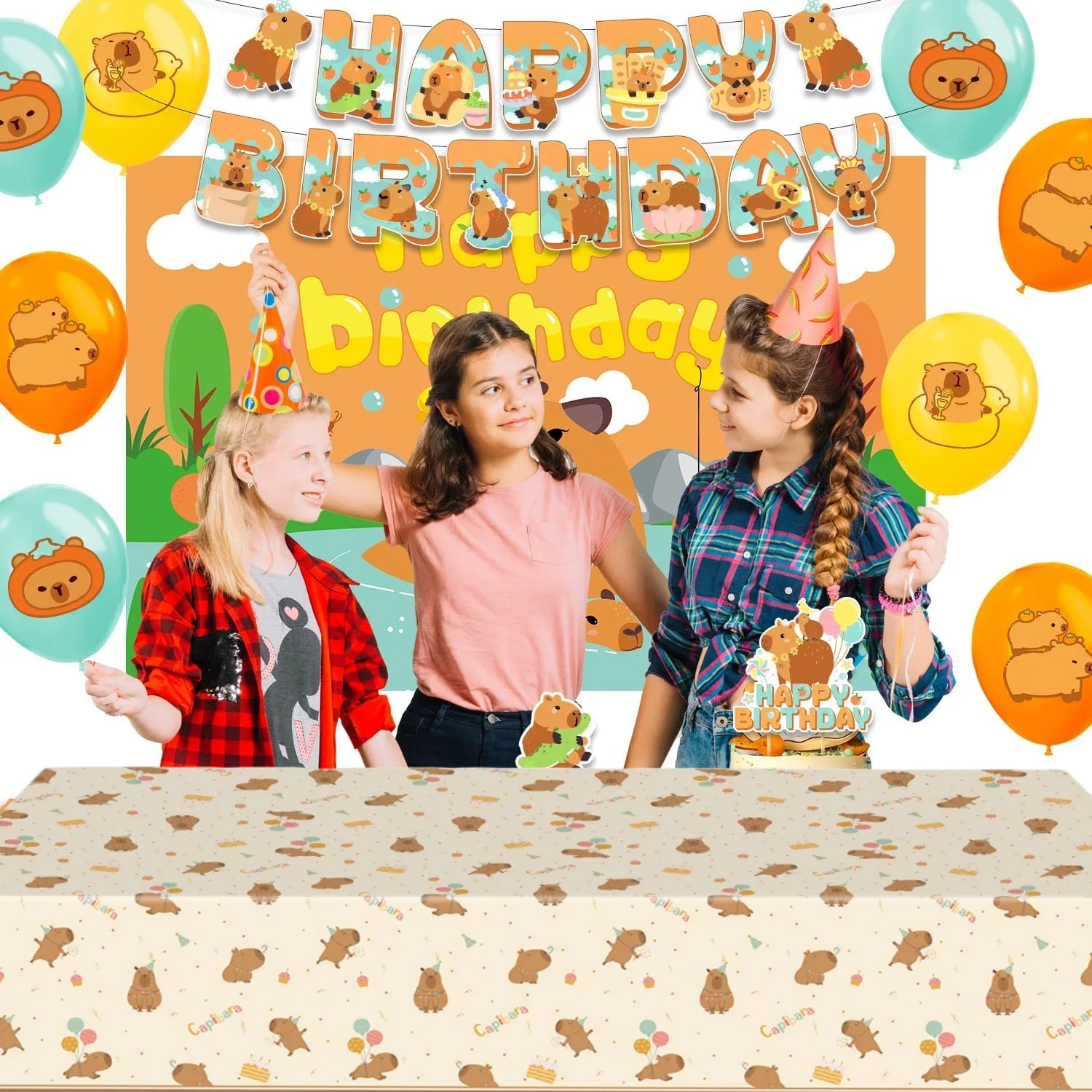 Capybara Compleanno Tableclo Compleanno Fecoration Capybara Tovaglia Copritavolo Baby Shower Capybara Compleanno Ragazza Bomboniere 4