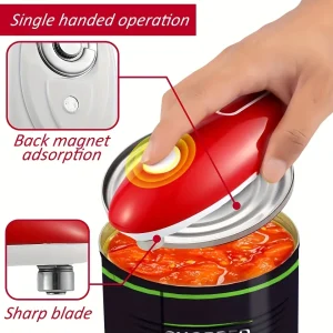 Apriscatole elettrico One Touch barattolo automatico bottiglia può aprire la macchina a batteria portatile apri bordo tagliente Gadget da cucina 1