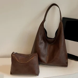 Borsa a tracolla alla moda, semplice, popolare, in tinta unita, di alto valore, di grande capacità, versatile quotidiana, borsa sottobraccio con temperamento 1