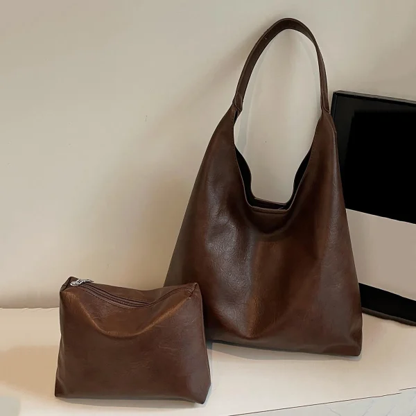 Borsa a tracolla alla moda, semplice, popolare, in tinta unita, di alto valore, di grande capacità, versatile quotidiana, borsa sottobraccio con temperamento 1