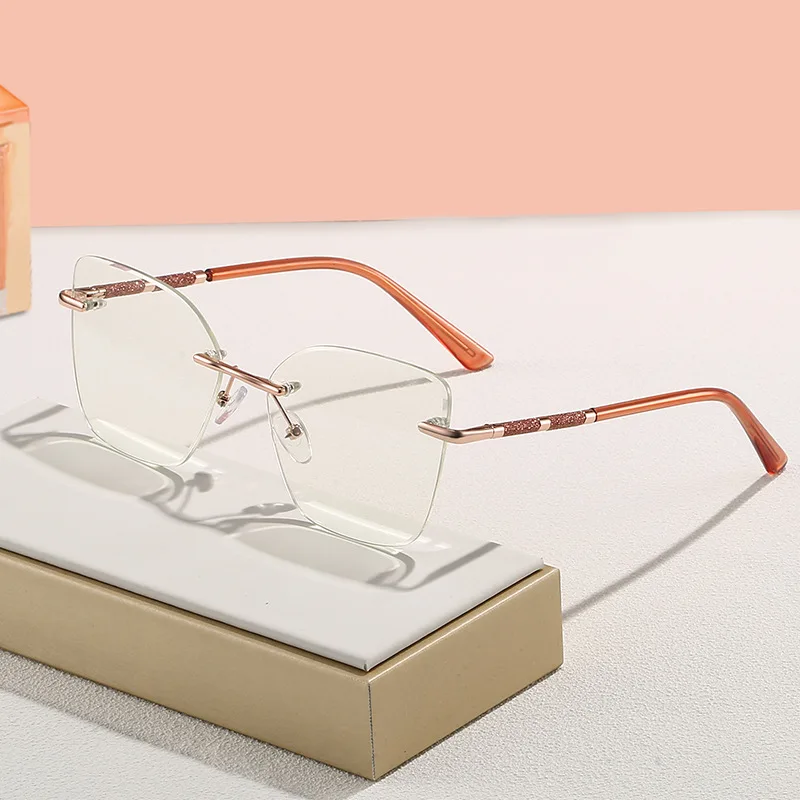 JMISUS 2025 Nuovi Arrivi Cateye Occhiali Da Vista Senza Montatura Primavera Gamba Miopia Occhiali Moda Occhiali Progressivi per Le Donne 3