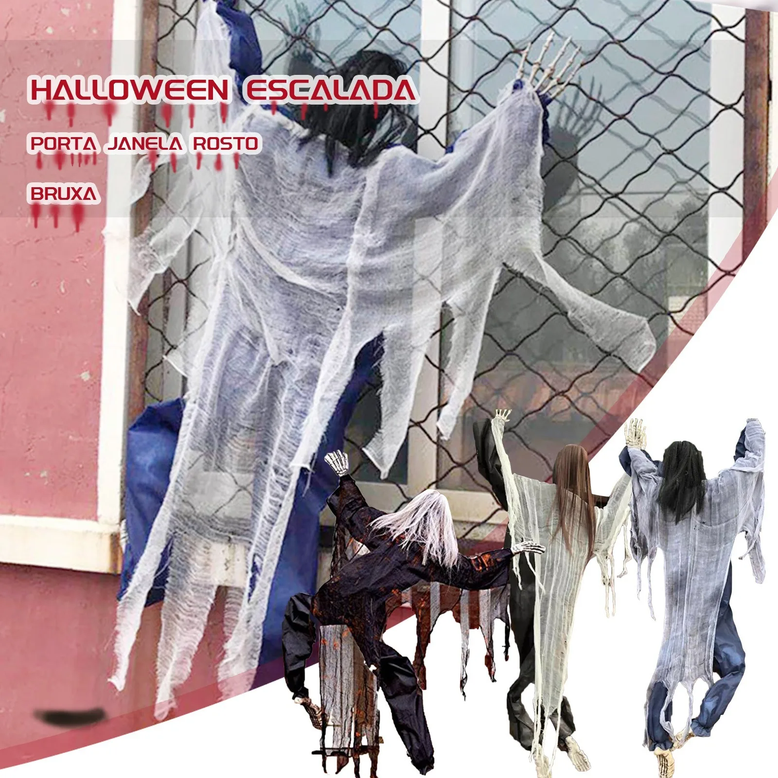 Nuovo Halloween appeso spaventoso fantasma decorazione casa stregata Indoor Outdoor arrampicata parete puntelli fantasma decorazione della festa di pasqua 2