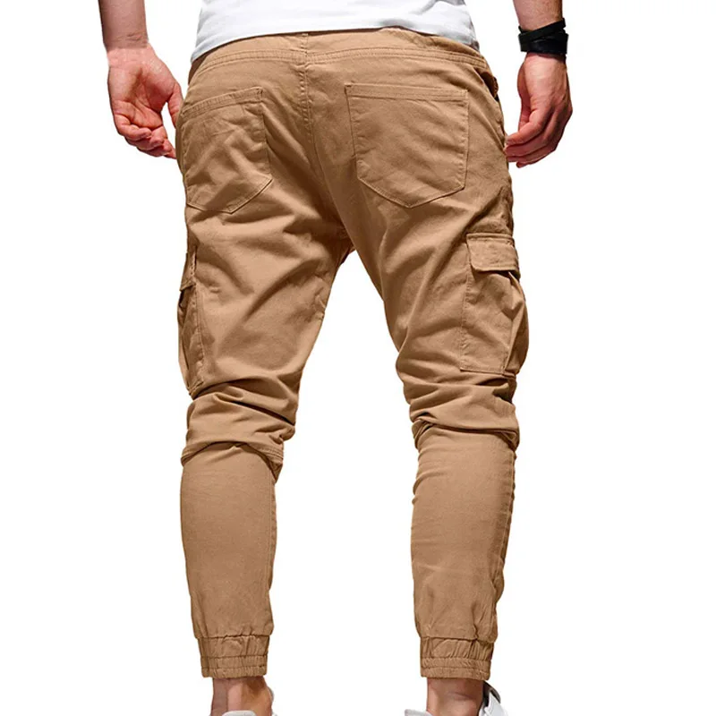Pantaloni Oversize da uomo 2021 nuovi pantaloni Cargo solidi Casual pantaloni da uomo pantaloni con coulisse vita elastica pantaloni sportivi da uomo Streetwear 3
