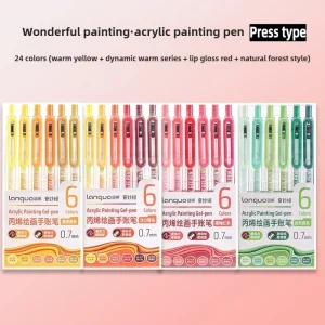LANGUO 90/6 colori Presse Penna gel acrilica Grande capacità 1.0mm Penna per scrittura Pittura Disegno Cancelleria Materiale scolastico per ufficio 1