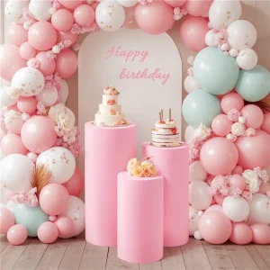 1-5 pezzi coperture per supporto per cilindro coperture per piedistallo in spandex per decorazioni per eventi di matrimoni o baby shower per feste (solo coperture in tessuto) 1