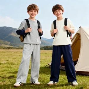 Pantaloni sportivi morbidi per bambini Disney Autunno Inverno Pantaloni caldi in tinta unita Pantaloni leggeri a figura intera per bambini antivento 1