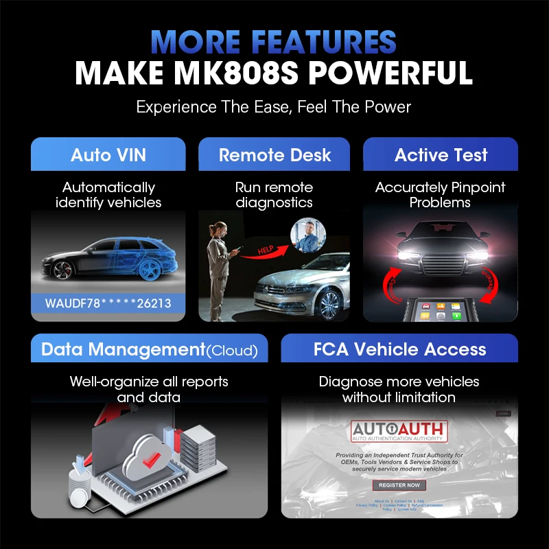 Autel MaxiCOM MK808S OBD2 Scanner Automotivo Strumento diagnostico per auto OBD 2 Scanner Test attivo Lettore di codici Strumento di codifica chiave 2