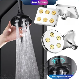 Soffione doccia a pioggia ad alta pressione Soffione doccia a pioggia con flusso d'acqua magico Mini getto superiore Doccia a risparmio idrico Accessori per il bagno 1