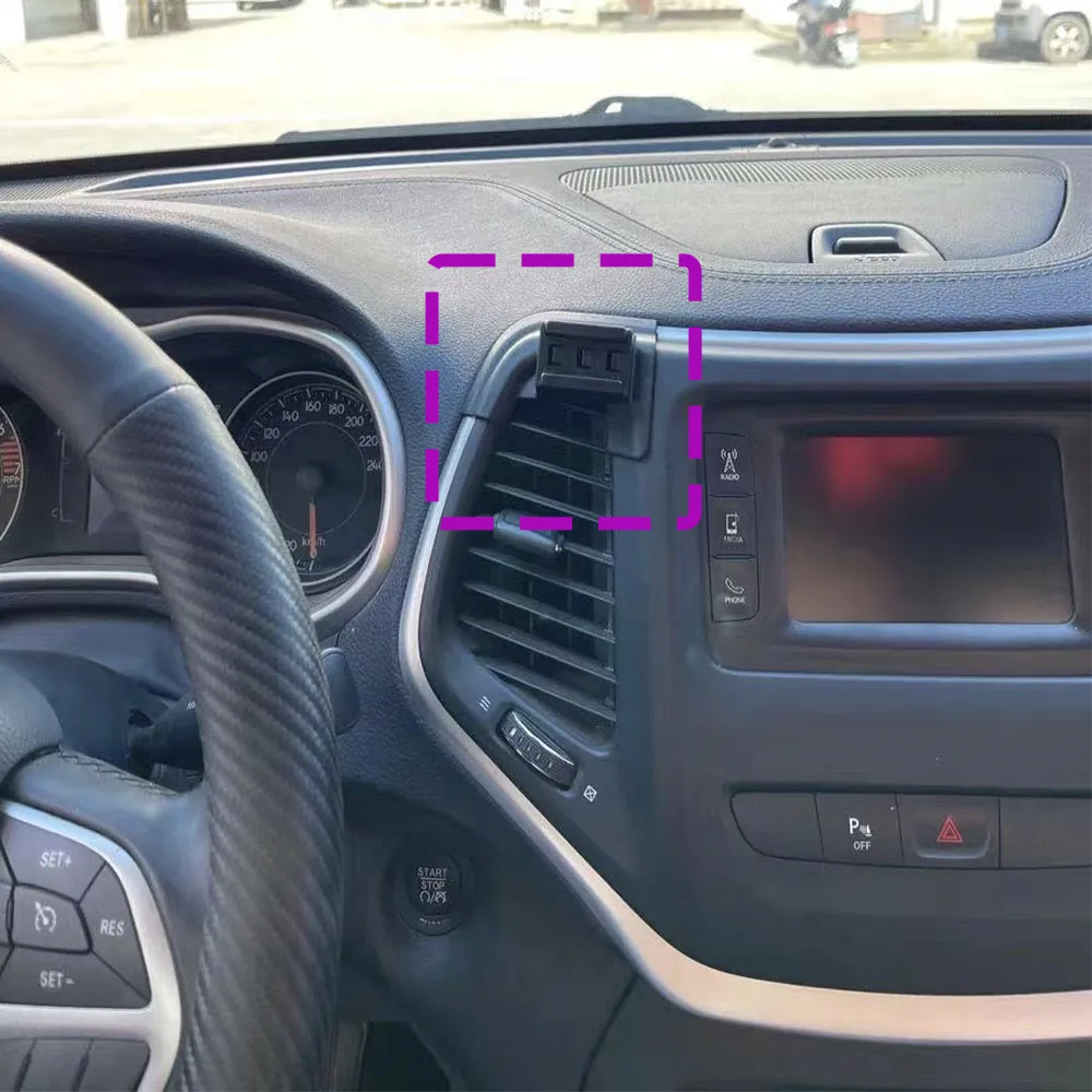 Per Jeep Cherokee 2016 2017 Supporto per telefono per auto Speciale staffa fissa Base Supporto di ricarica wireless Accessori interni 2