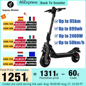 EU In Stock Ninebot di Segway GT3 Scooter elettrico 50 km/H velocità massima 2400w potenza massima 95km lungo raggio 30% salita pendenza Kickscooter 1