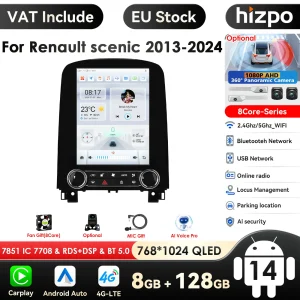 Schermo da 9.7 ''pollici Carplay 4G 2 Din Android 14 Autoradio per Renault Scenic 2013 - 2024 Lettore video multimediale GPS DSP Autoradio 1