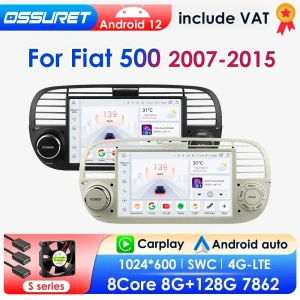 Autoradio Android per FIAT 500 Abarth 2007-2015 lettore Video multimediale intelligente navigazione stereo GPS Carplay Octa Core 7862 1