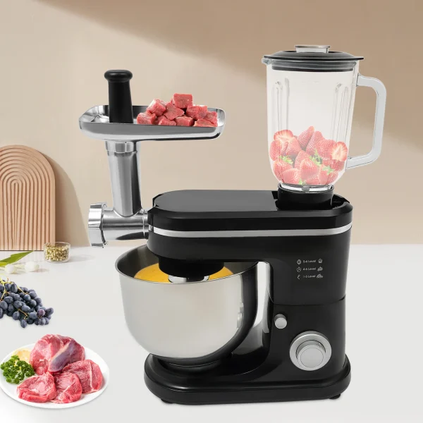 Impastatrice da cucina con 6+1 impostazioni di velocità, potenza 1500 W, per impasto, panna montata, succhi, perfetta per panetteria domestica o ristorante 2