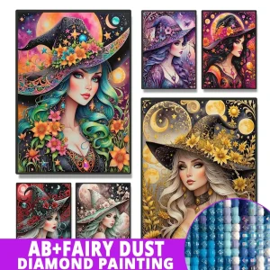 Fata Polvere AB Meravigliosa Strega Ragazza Kit di pittura diamante 5D Cartoon Donna magica Arte Trapani fai da te Mosaico Ricamo Punto croce 1