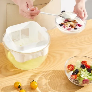 Macchina per yogurt, formaggio e latte di soia 3 in 1, colino riutilizzabile in acciaio inossidabile con rete drenante rapida, utensile da cucina fai da te 1