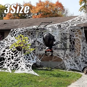 2/4m decorazioni di Halloween ragnatela all'aperto rete elastica gigante fettuccia ragno ragnatela strappata casa stregata Prop Decor 1