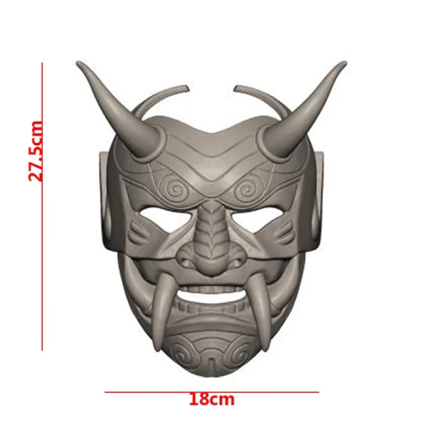 Fantasma giapponese Hannya Maschera per travestimento di Halloween Prajna Mezza faccia Maschere Samurai 6