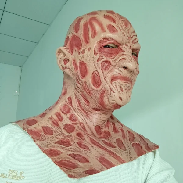 Un Nightmare On Elm Street Freddy Krueger Maschera Halloween Cosplay Party Horror Killer Freddy Costume Puntelli Maschera a testa intera in lattice 2