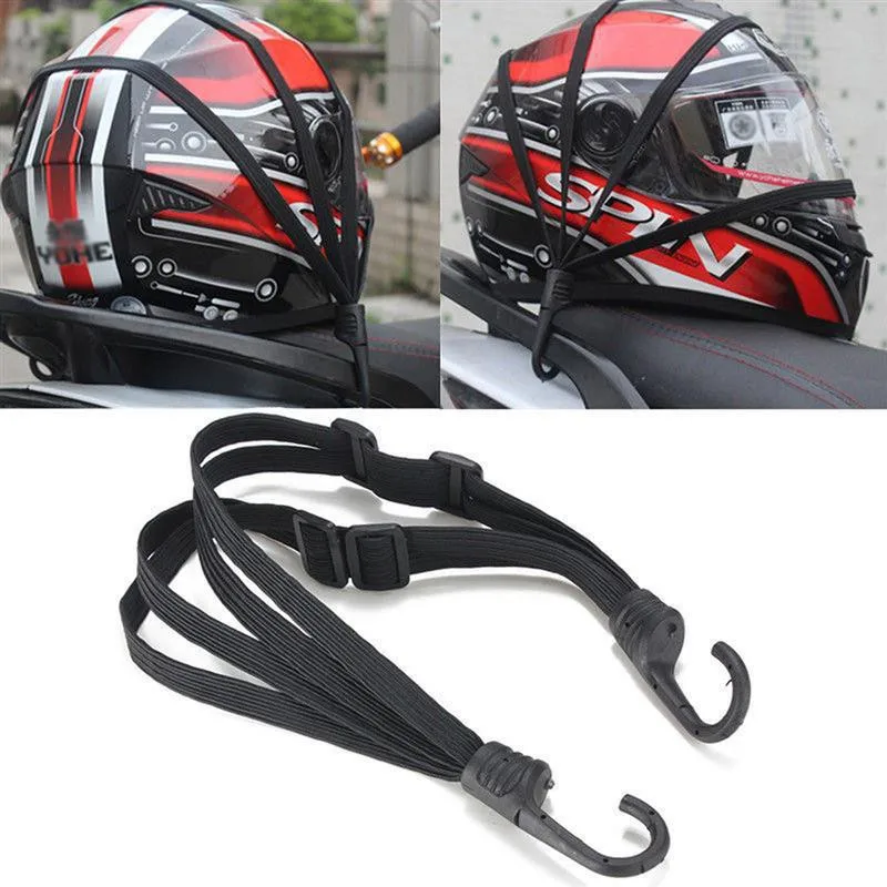 60/90CM Casco per moto Cinghia per bagagli in rete Accessori per moto Ganci Cinghie per casco Corda per casco retrattile Cintura fissa 3